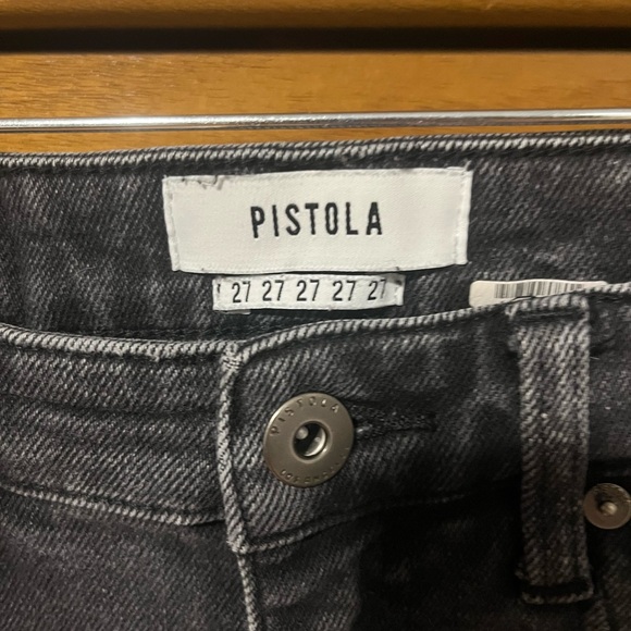 Pistola High Rise Straight Leg Jeans in Washed Black - Size 27 - Picture 4 of 9